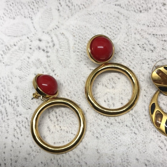 Bundle lot 2 vintage door knocker statement earrings - Picture 2 of 7